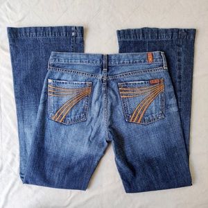 7 For All Mankind Dojo Orange Wide Leg Jeans